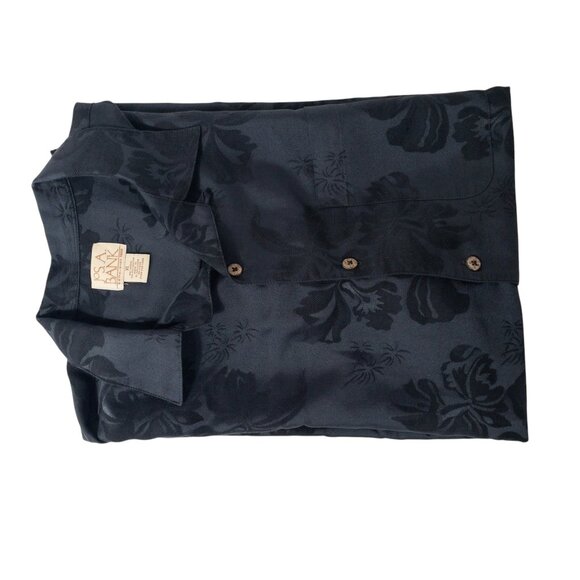 Jos A Bank Black Hawaiian Print Short Sleeve Button Down Modal Blend SZ XL - Picture 9 of 9